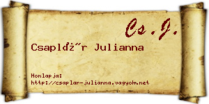 Csaplár Julianna névjegykártya